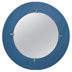 Cristal Art Wall Round Mirror, Italy, 1960s