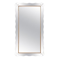 Cristal Art Wandspiegel aus Holz und Glas, Turin, Italien, ca. 1940er Jahre