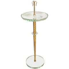 Cristal Arte Brass and Glass Standing Vide Poche