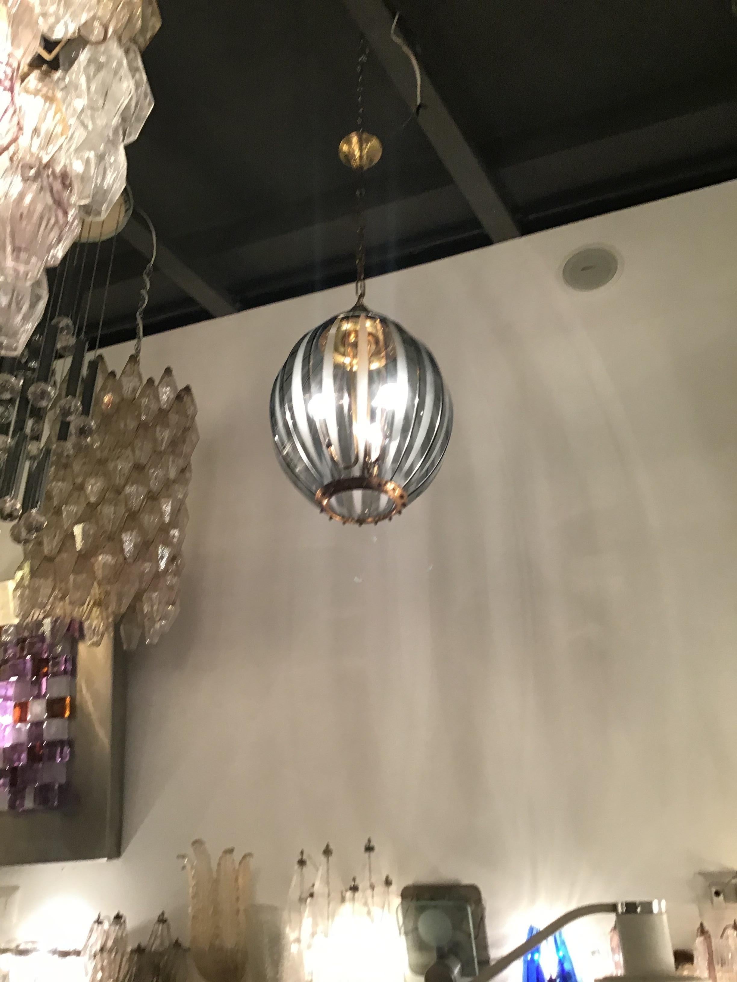 Cristal Arte Chandelier Glass Metal, 1950, Italy In Good Condition For Sale In Milano, IT