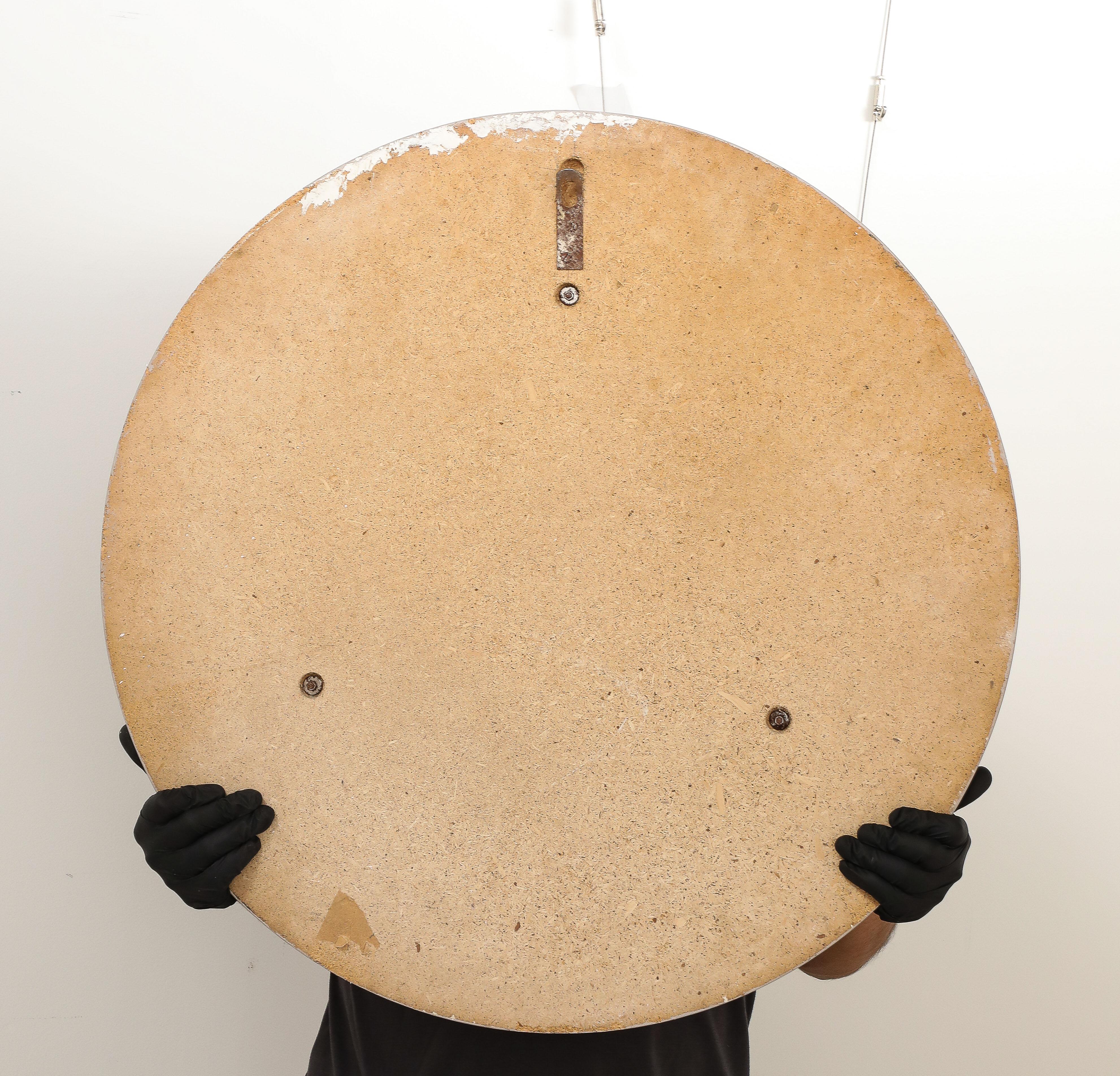 Cristal Arte Faceted Crystal Grey Glass Circular Mirror, circa 1960 For Sale 3