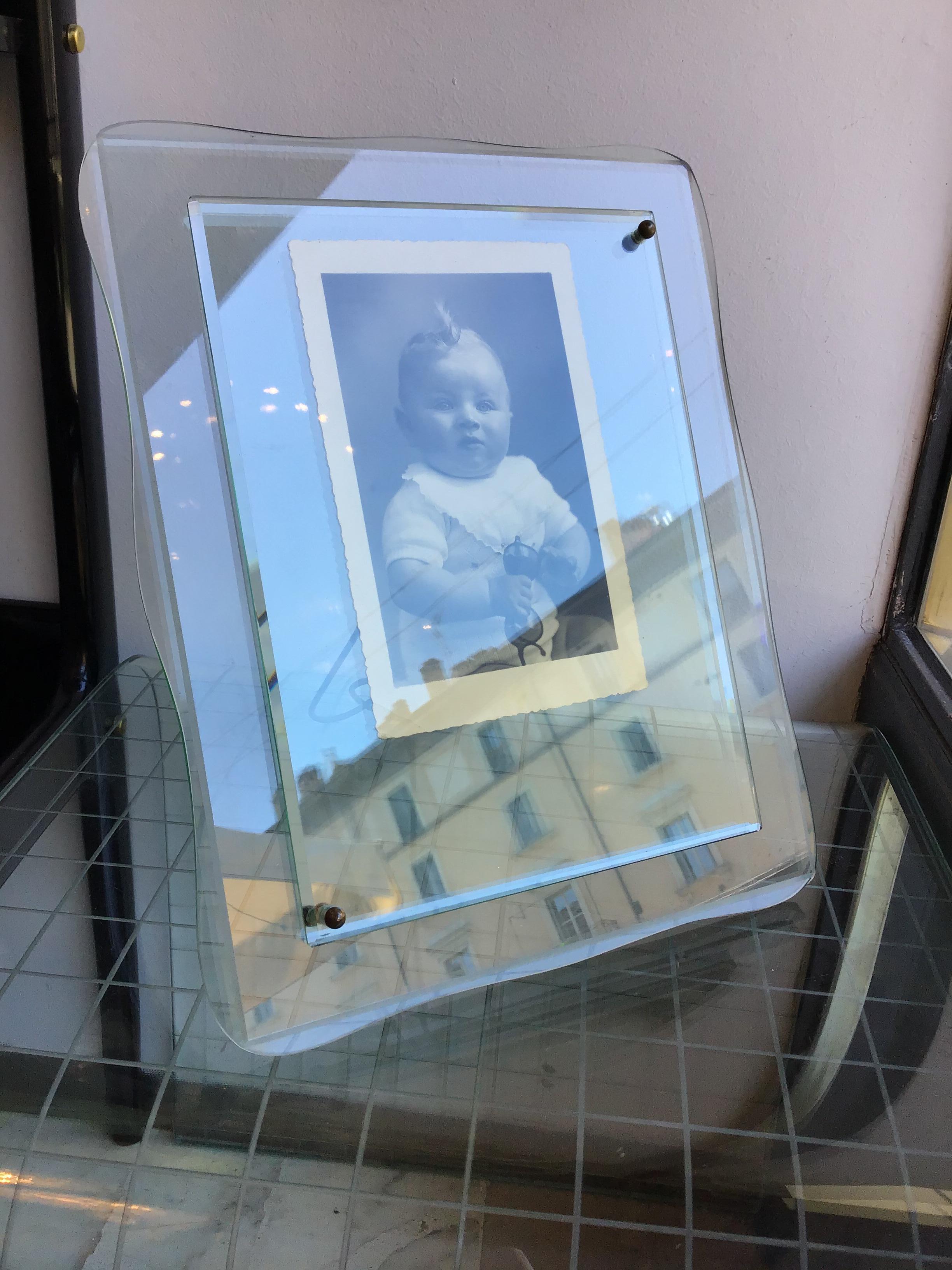 Cristal Arte Frame Glass Brass, 1955, Italy  For Sale 5