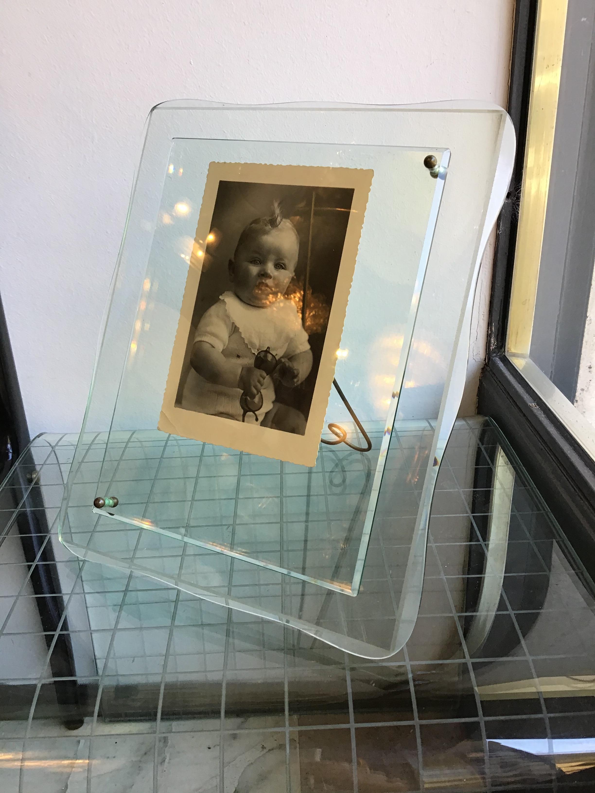 Cristal Arte-Rahmen aus Glas und Messing, 1955, Italien  im Angebot 1