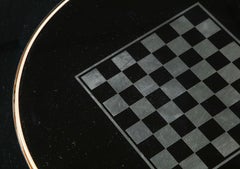 Cristal Arte Glass Table with Chess Board and Musical Motif, circa 1955