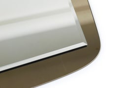 Cristal Arte Large Grey Mid-Century Wall Mirror, Italy, 1970s