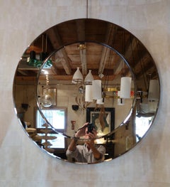 Cristal Arte Midcentury Italian Smoked Wall Mirror, 1960