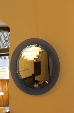 Cristal Arte Mirror, Blue, Italy, 1970