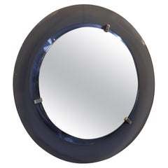 Cristal Arte Mirror, Blue, Italy, 1970