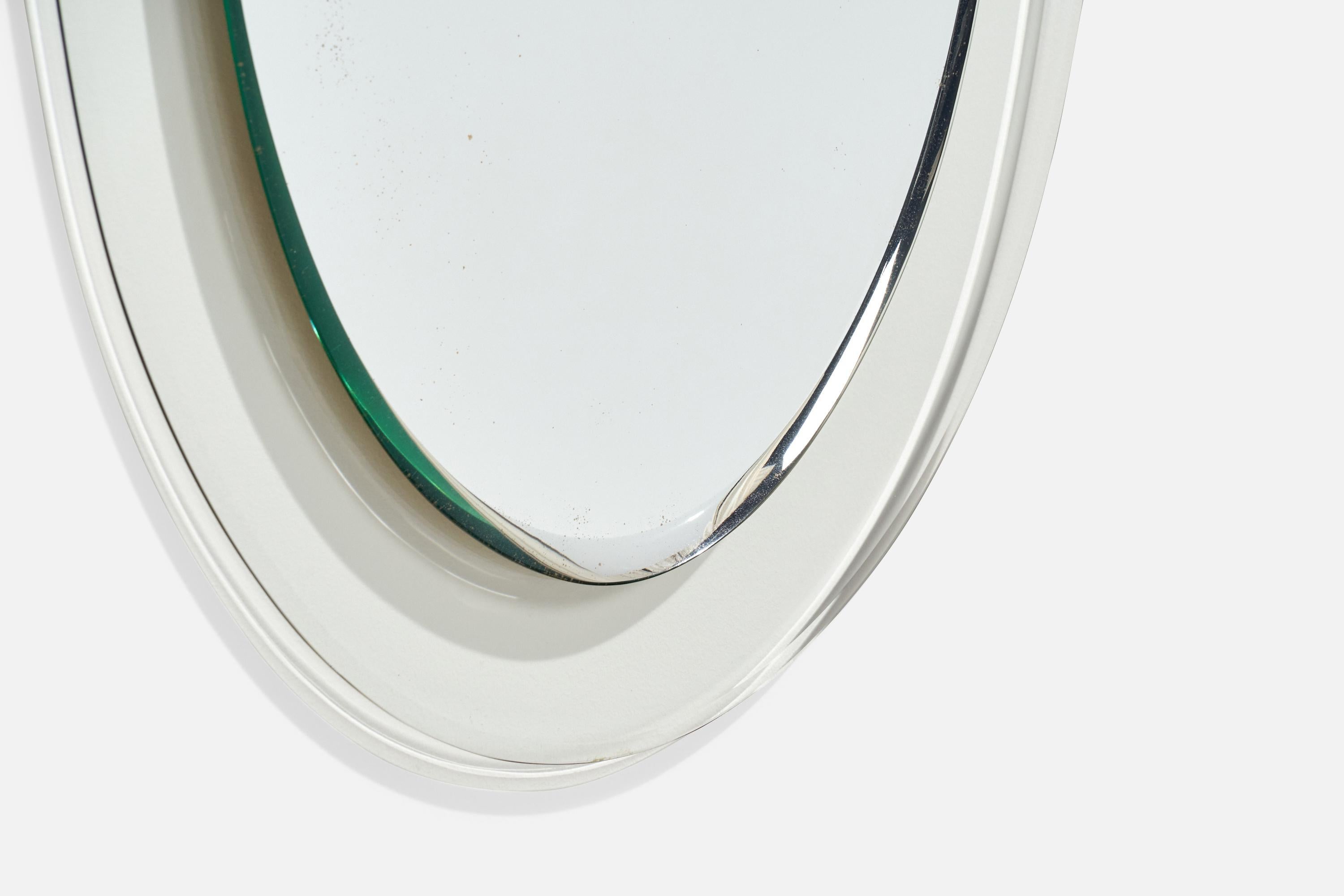 A glass wall mirror designed and produced by Cristal Arte, Italy, c. 1960s.