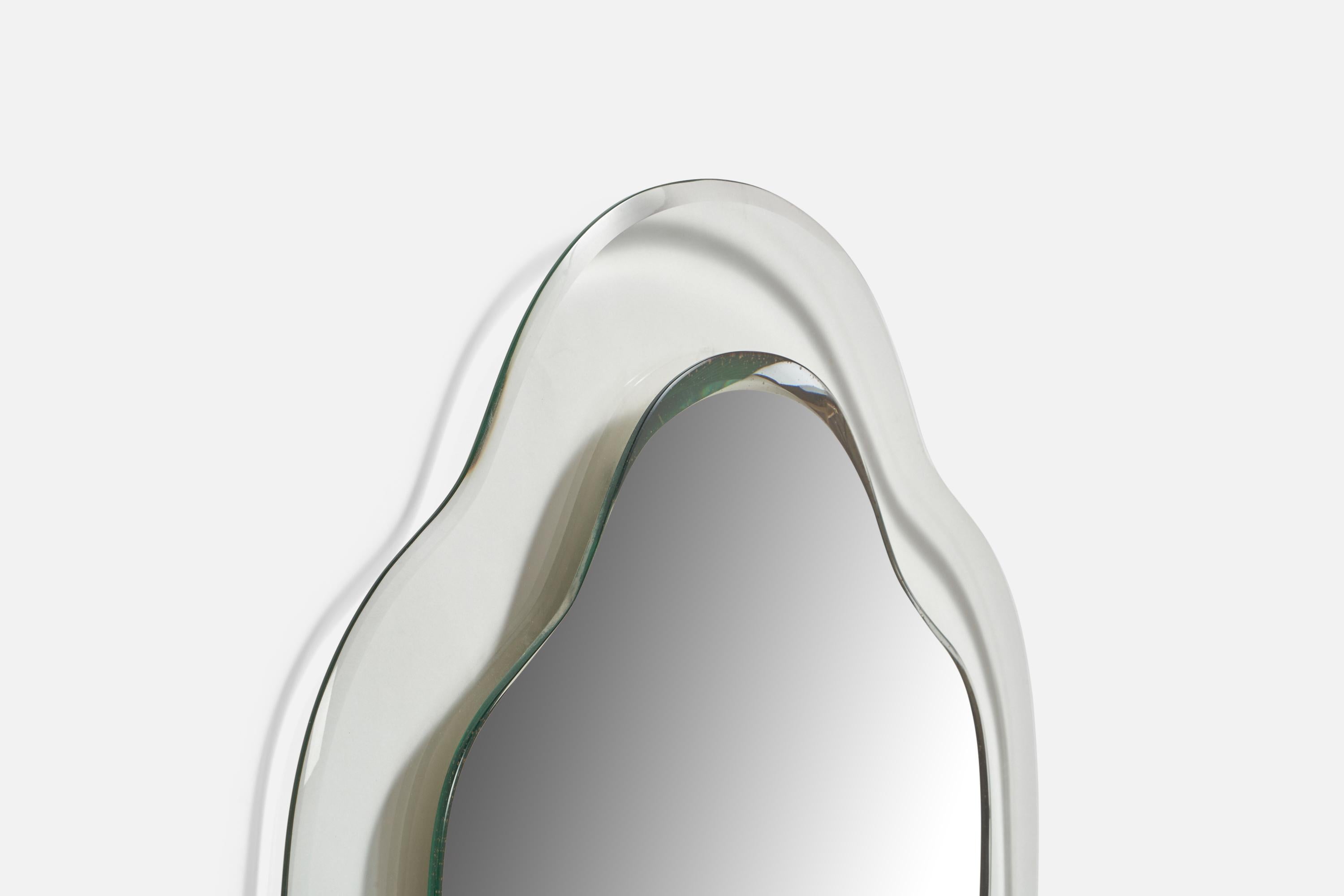 Italian Cristal Arte, Mirror, Glass, Italy, 1960s For Sale