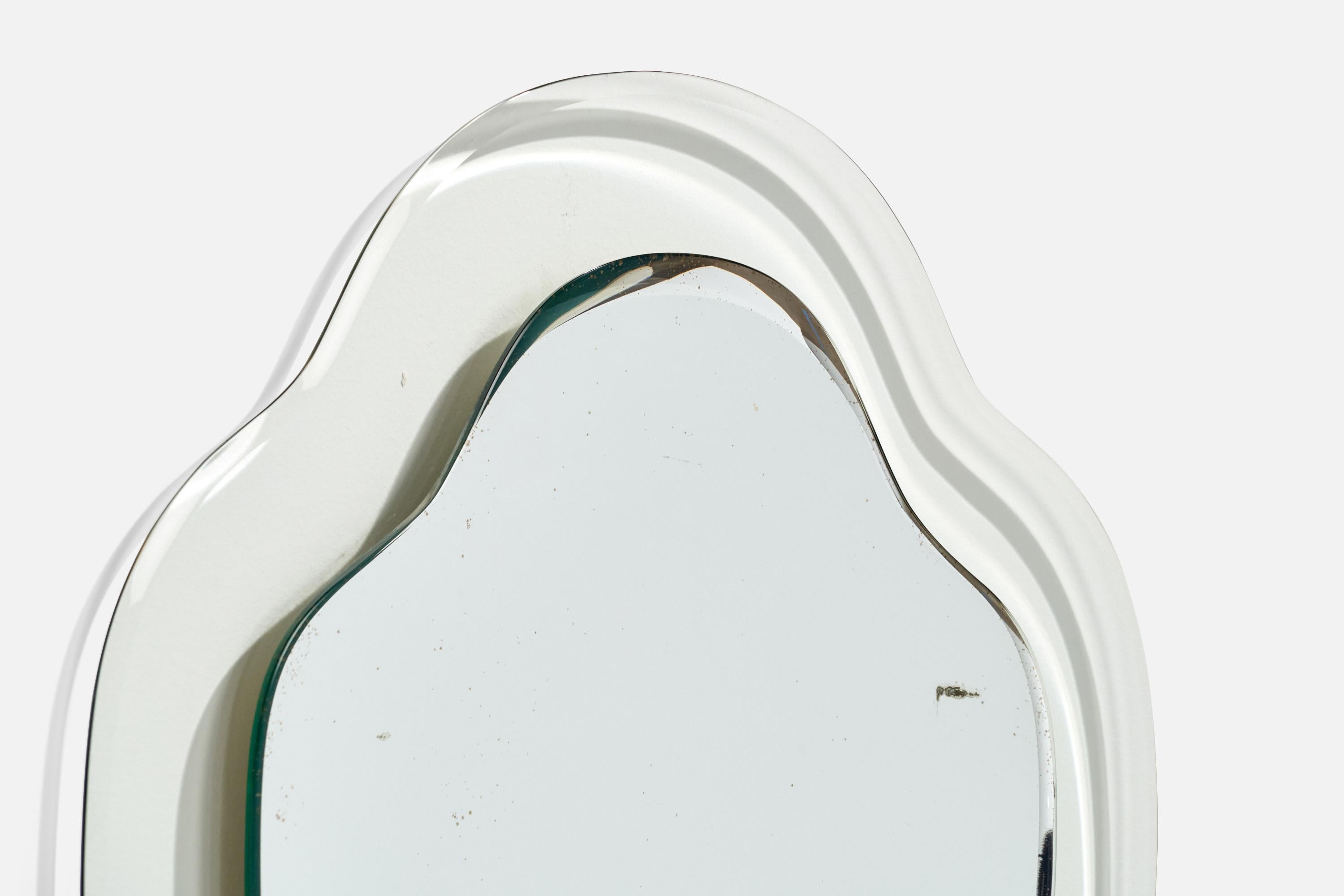Cristal Arte, Mirror, Glass, Italy, 1960s In Good Condition In High Point, NC