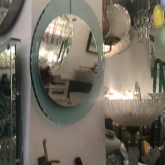 Cristal Arte Mirror Glass Metal Crome Iron, 1950, Italy