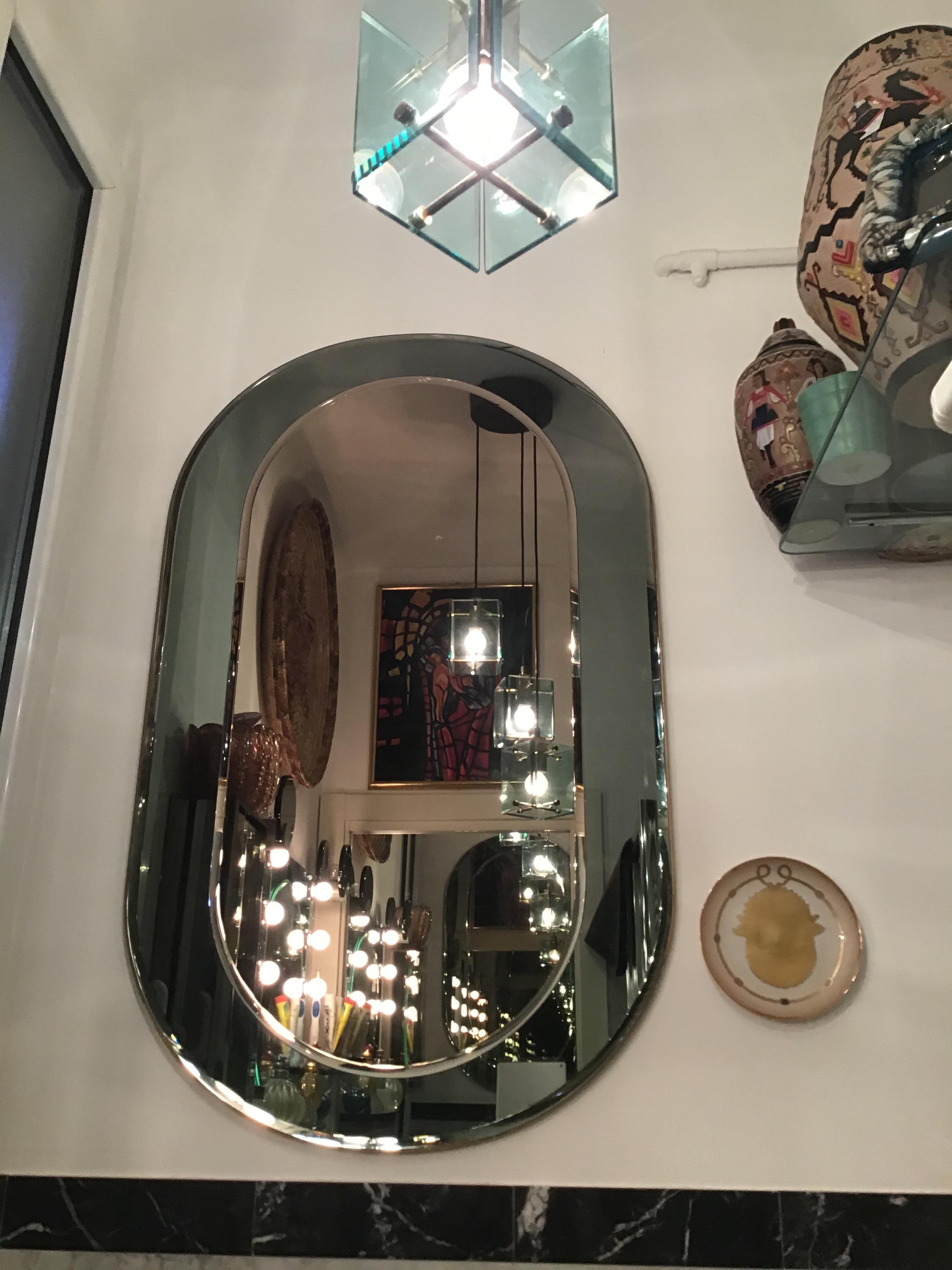 Miroir en bois et verre Cristal Arte, 1955, Italie en vente 3