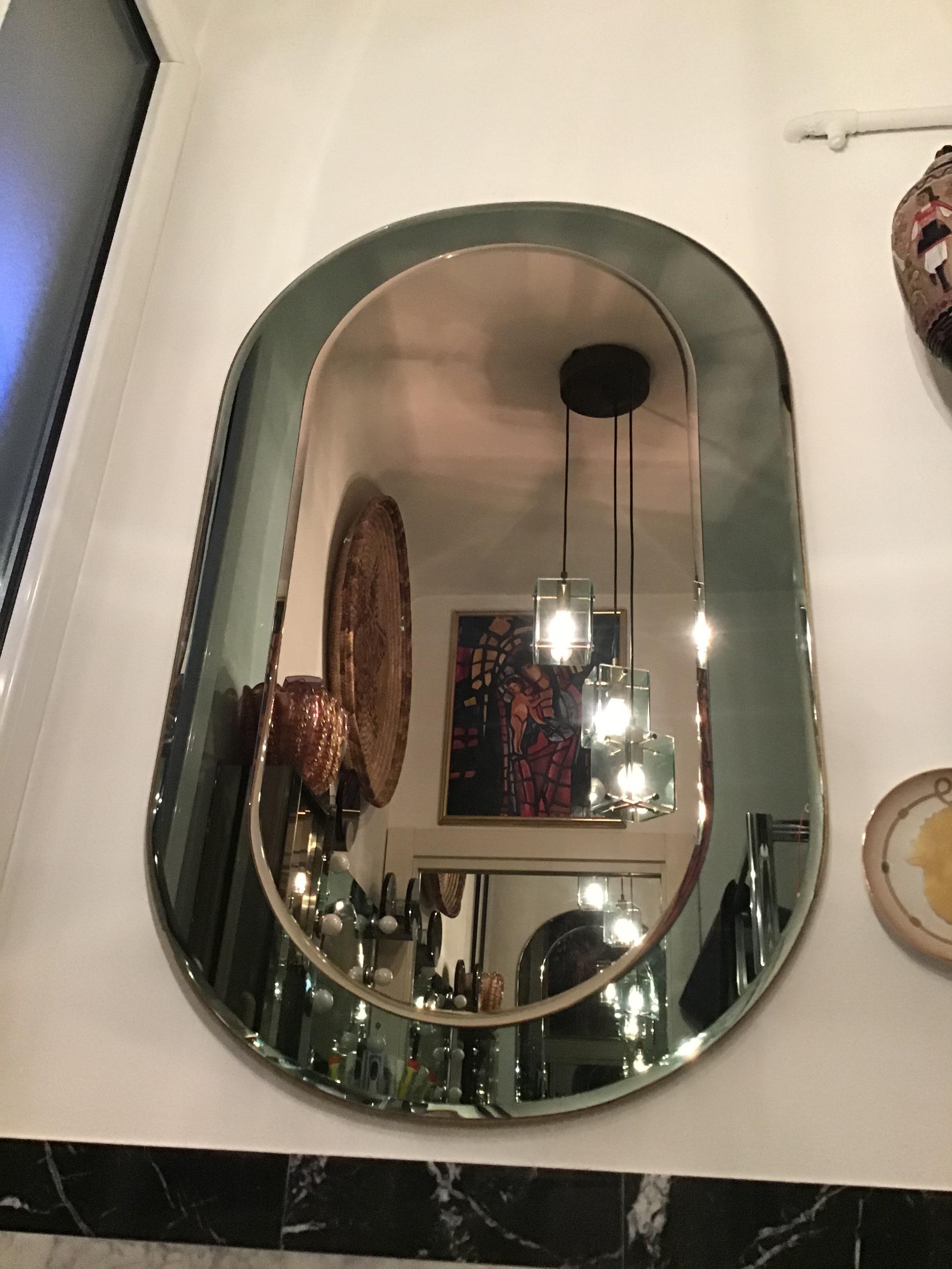 Miroir en bois et verre Cristal Arte, 1955, Italie en vente 11