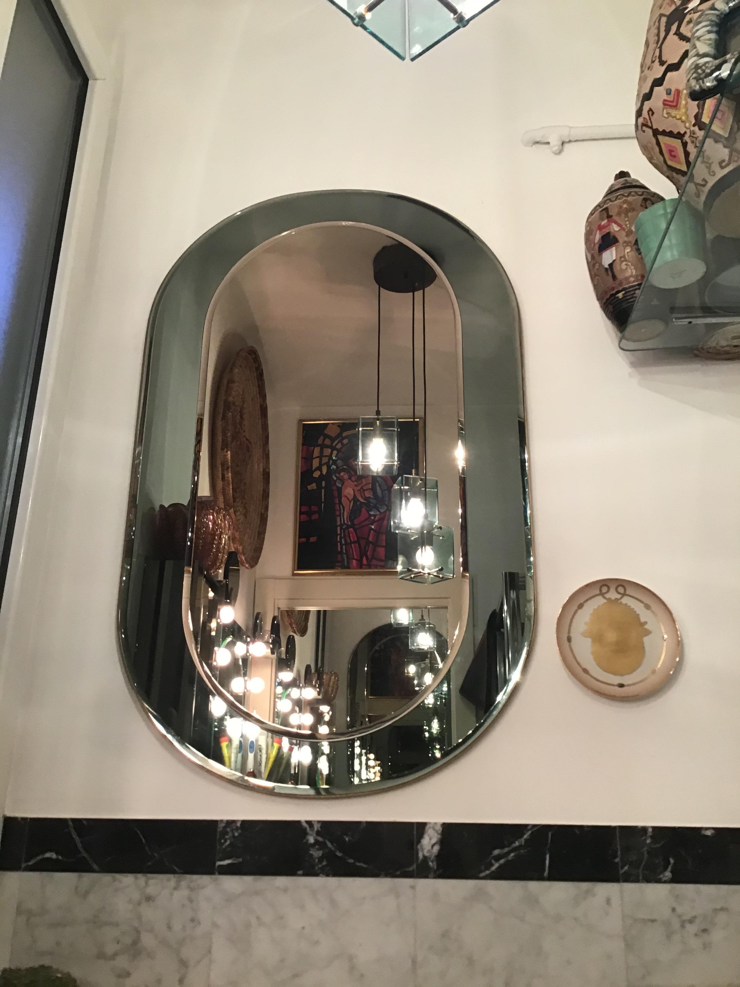 Other Cristal Arte Mirror Glass Wood, 1955, Italy For Sale