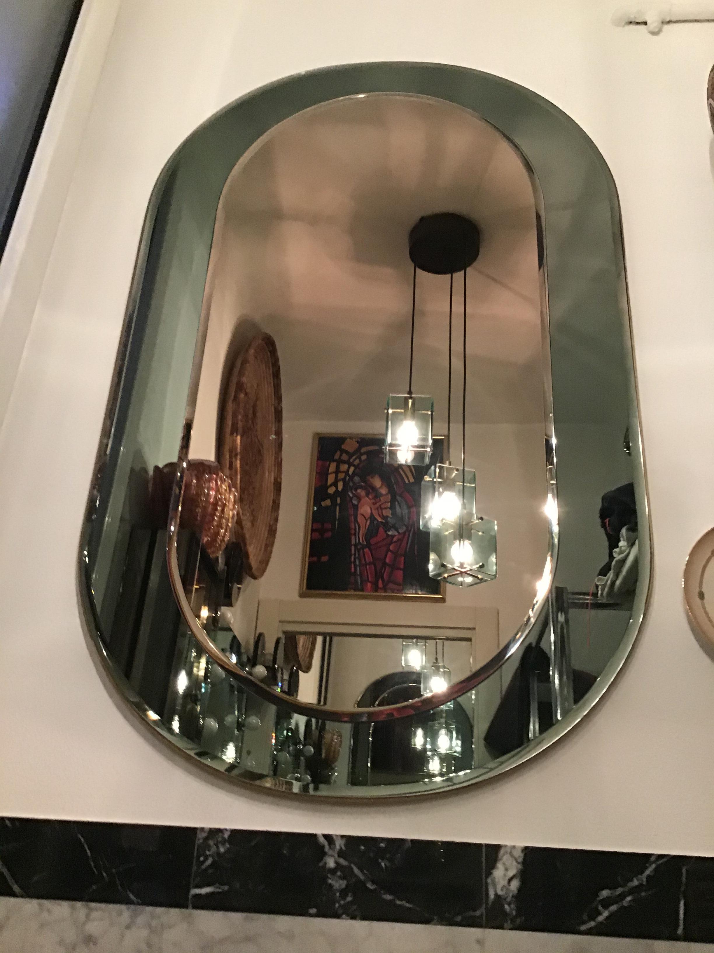 Miroir en bois et verre Cristal Arte, 1955, Italie Excellent état - En vente à Milano, IT