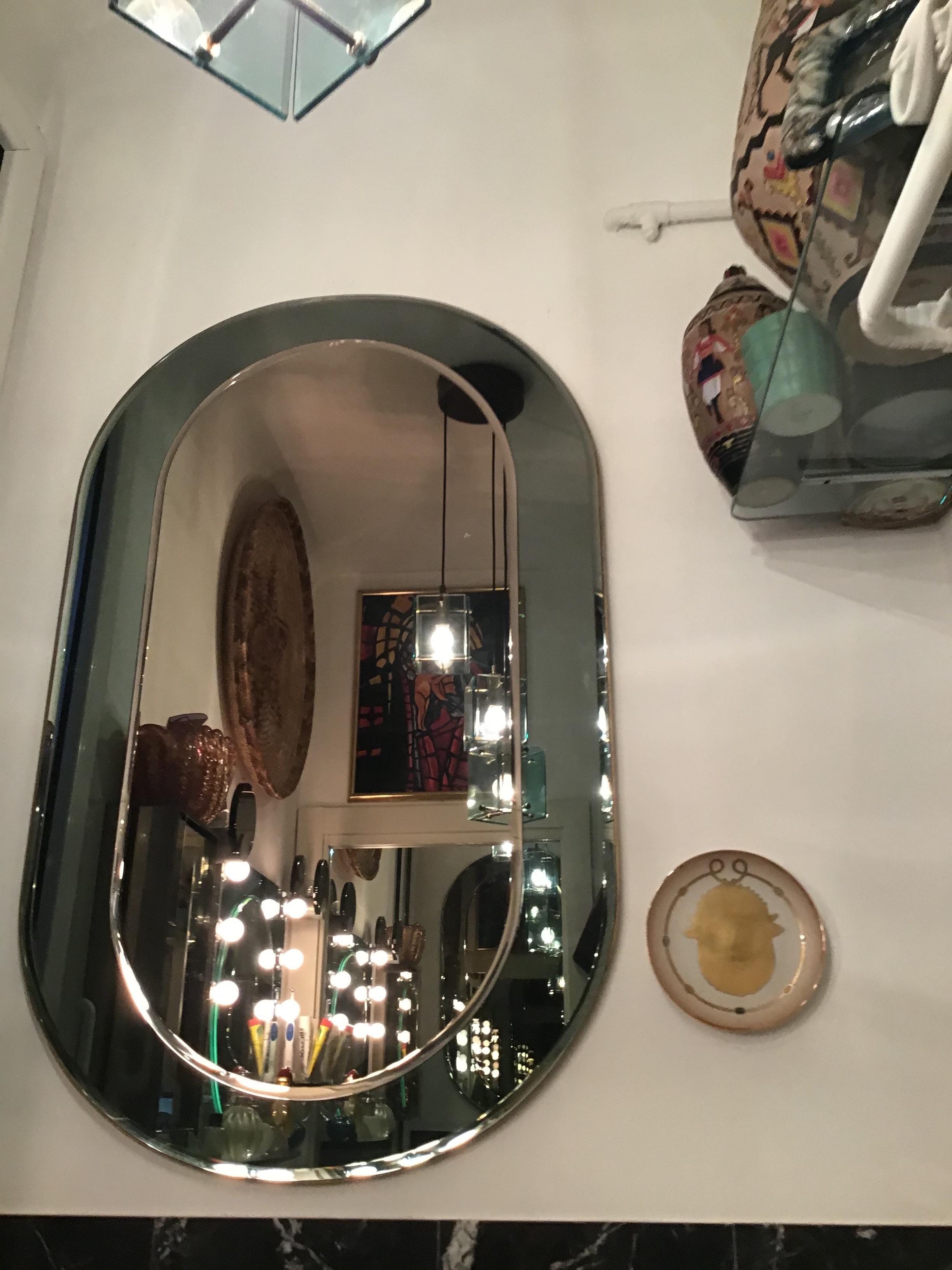 Cristal Arte Mirror Glass Wood, 1955, Italy For Sale 2