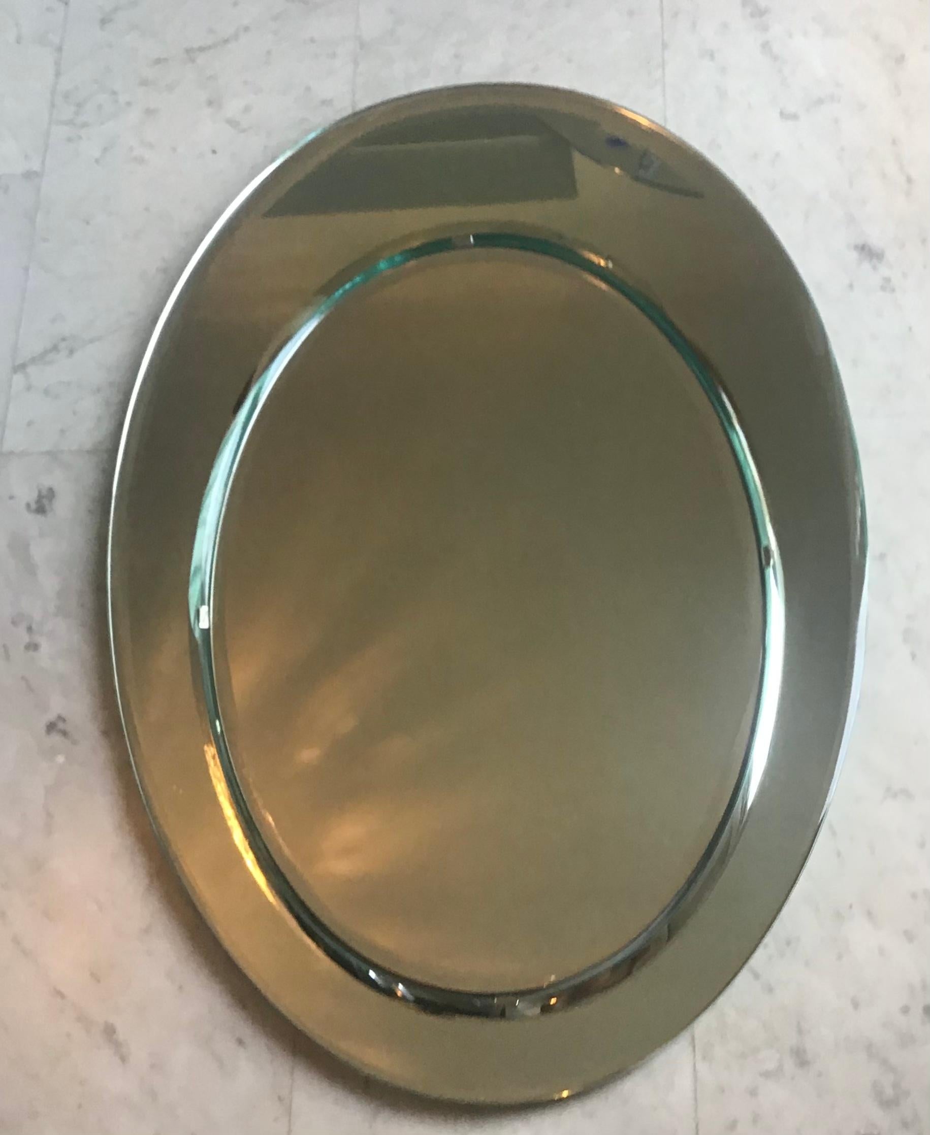 Cristal Arte Mirror Metal Crome Wood Mirrored Glass 1970 Italy For Sale 7