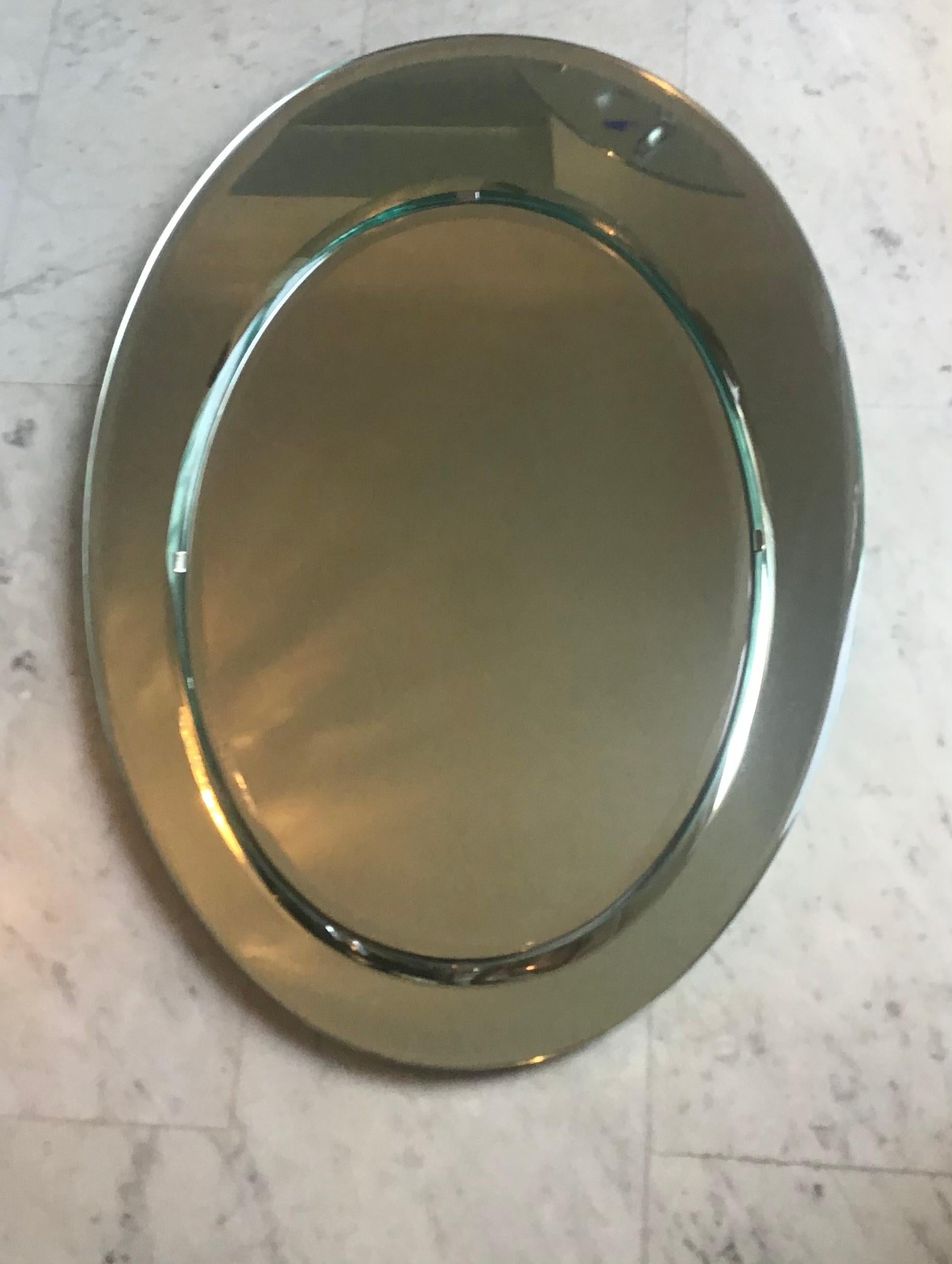 Cristal Arte Mirror Metal Crome Wood Mirrored Glass 1970 Italy For Sale 8
