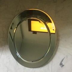 Cristal Arte Mirror Metal Crome Wood Mirrored Glass 1970 Italy