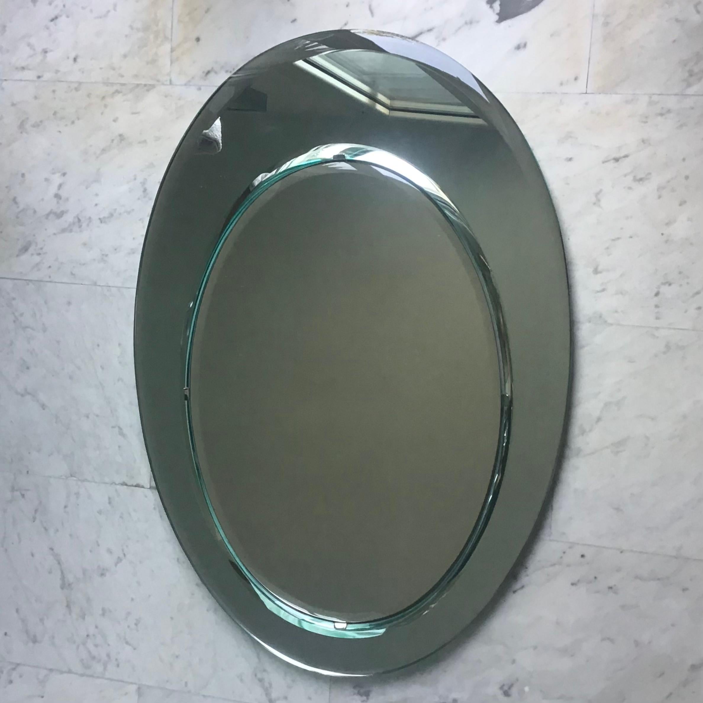Miroir Cristal Arte en métal, bois et verre miroir 1970, Italie en vente 14
