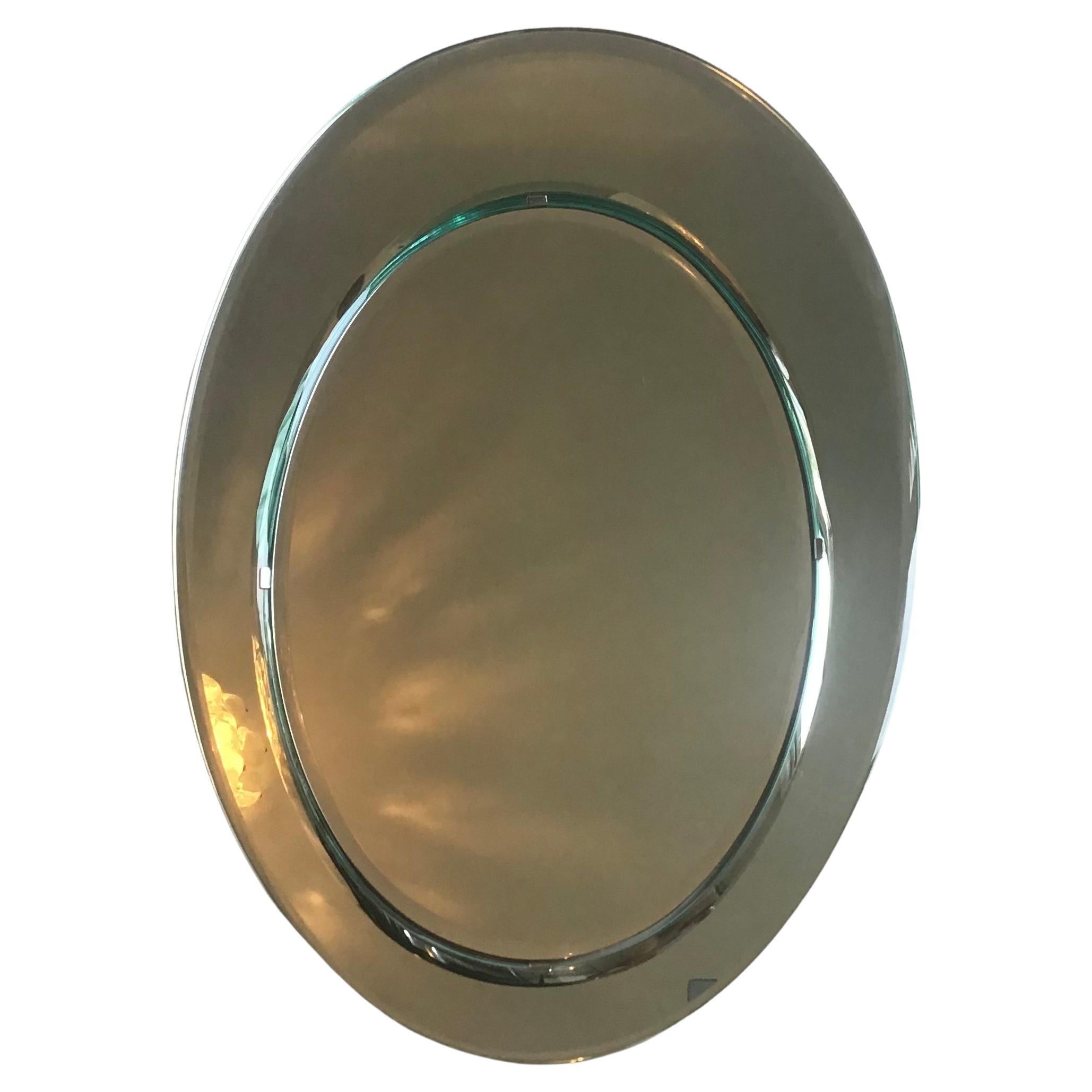 Cristal Arte Mirror Metal Crome Wood Mirrored Glass 1970 Italy For Sale
