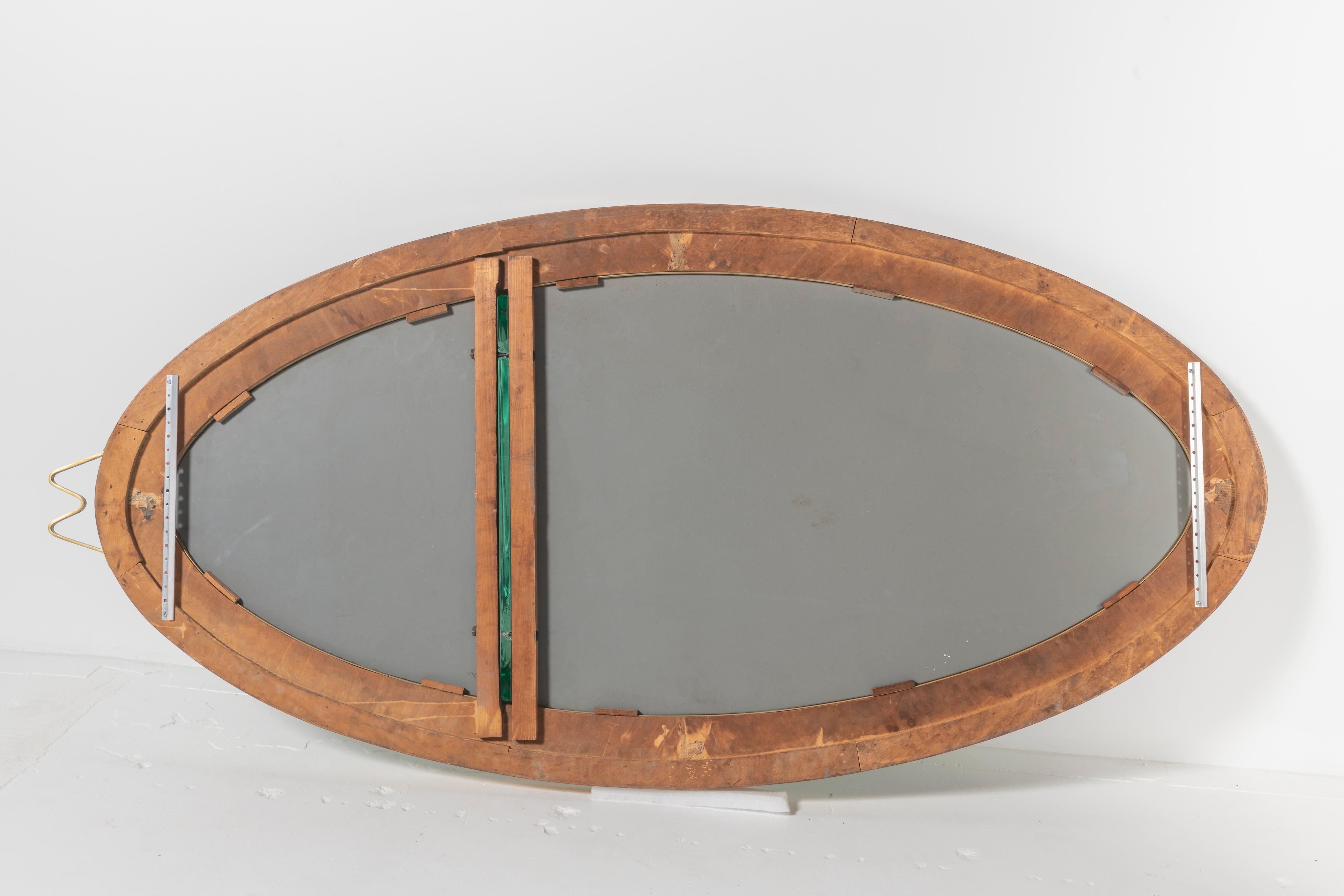 Cristal Arte Mirror - Standing Oval, Colored Beveled Glass Frame w/ Murano Shelf 2