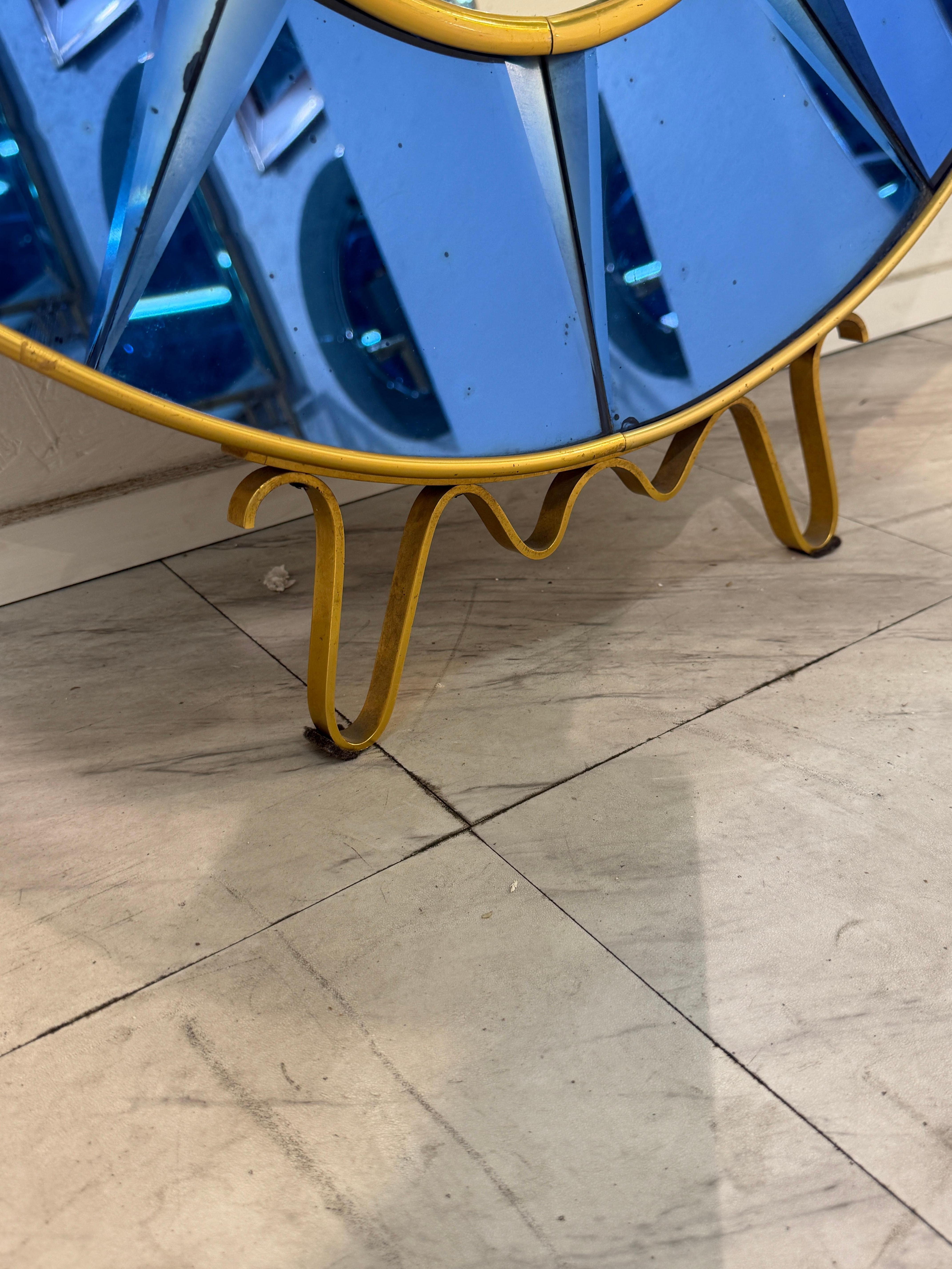 Cristal Arte Oval Floor Mirror With Shelf, Italy 1960 For Sale 1