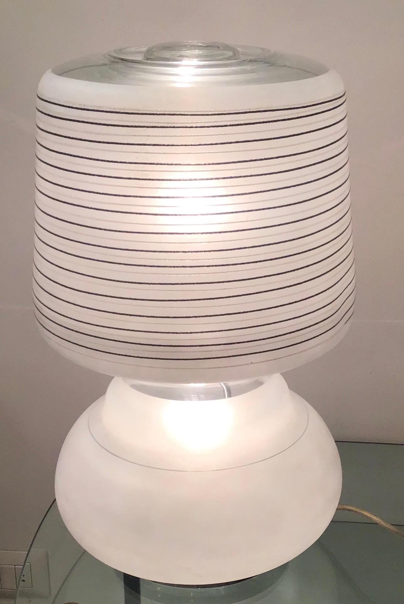 Cristal Arte Table Lamp Glass Metal, 1970, Italy In Excellent Condition For Sale In Milano, IT