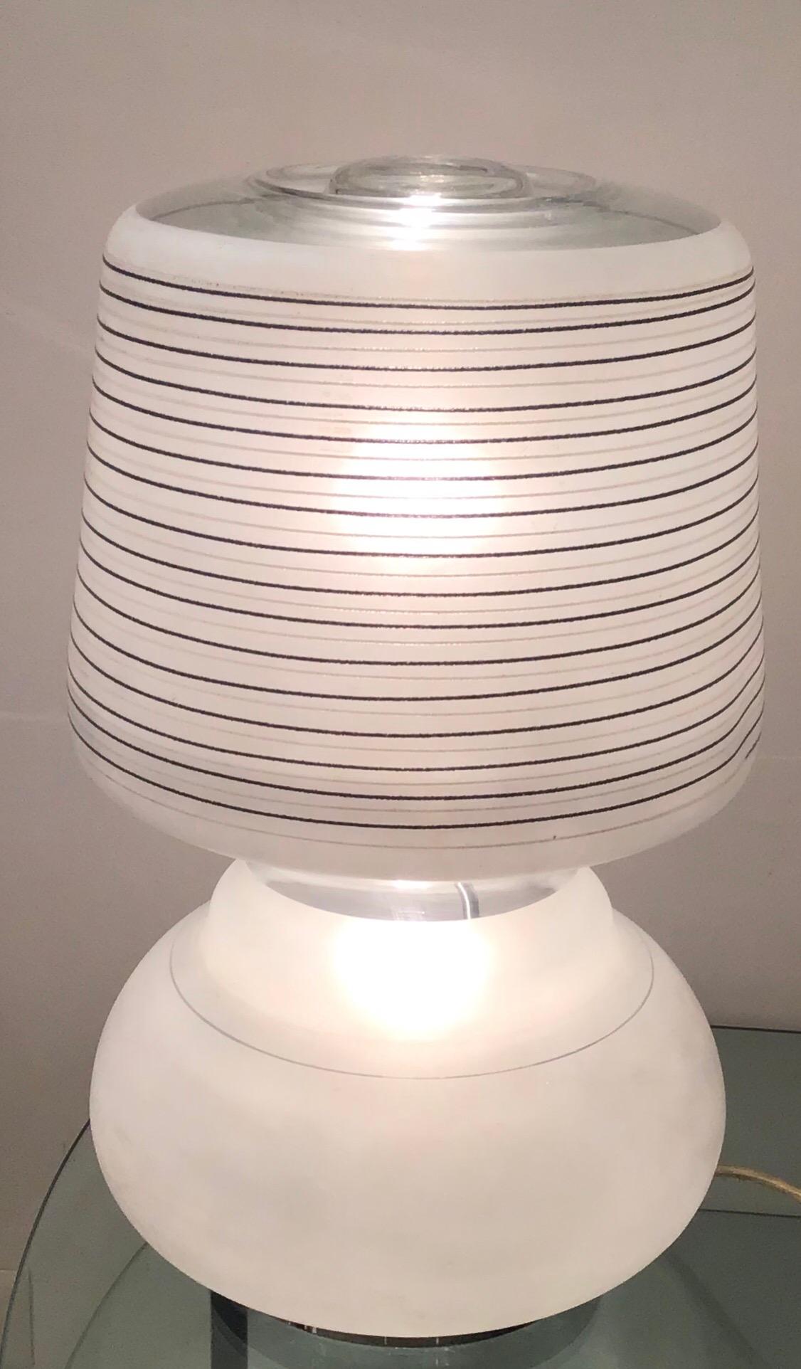 Cristal Arte Table Lamp Glass Metal, 1970, Italy For Sale 1