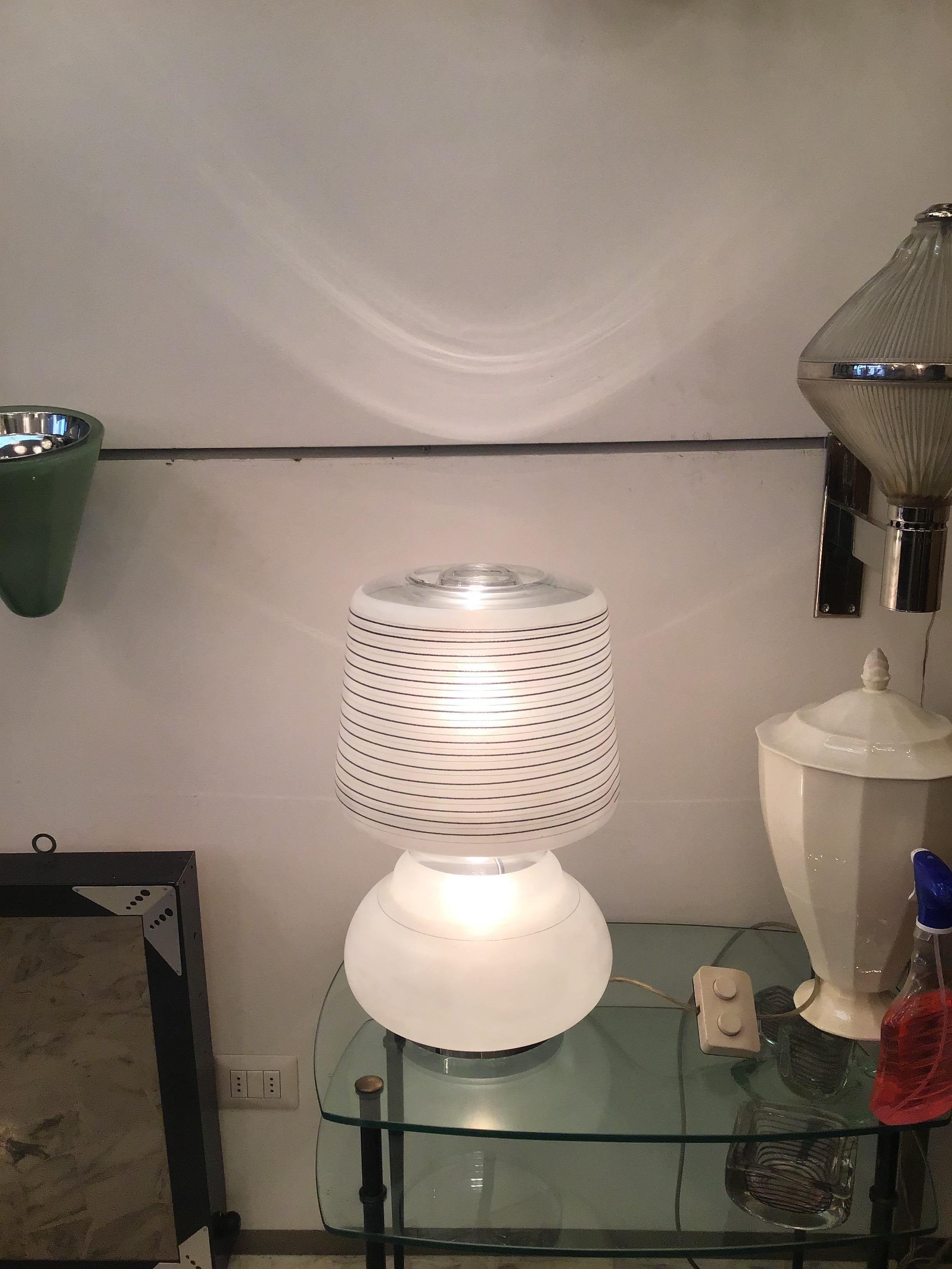 Cristal Arte Table Lamp Glass Metal, 1970, Italy For Sale 2