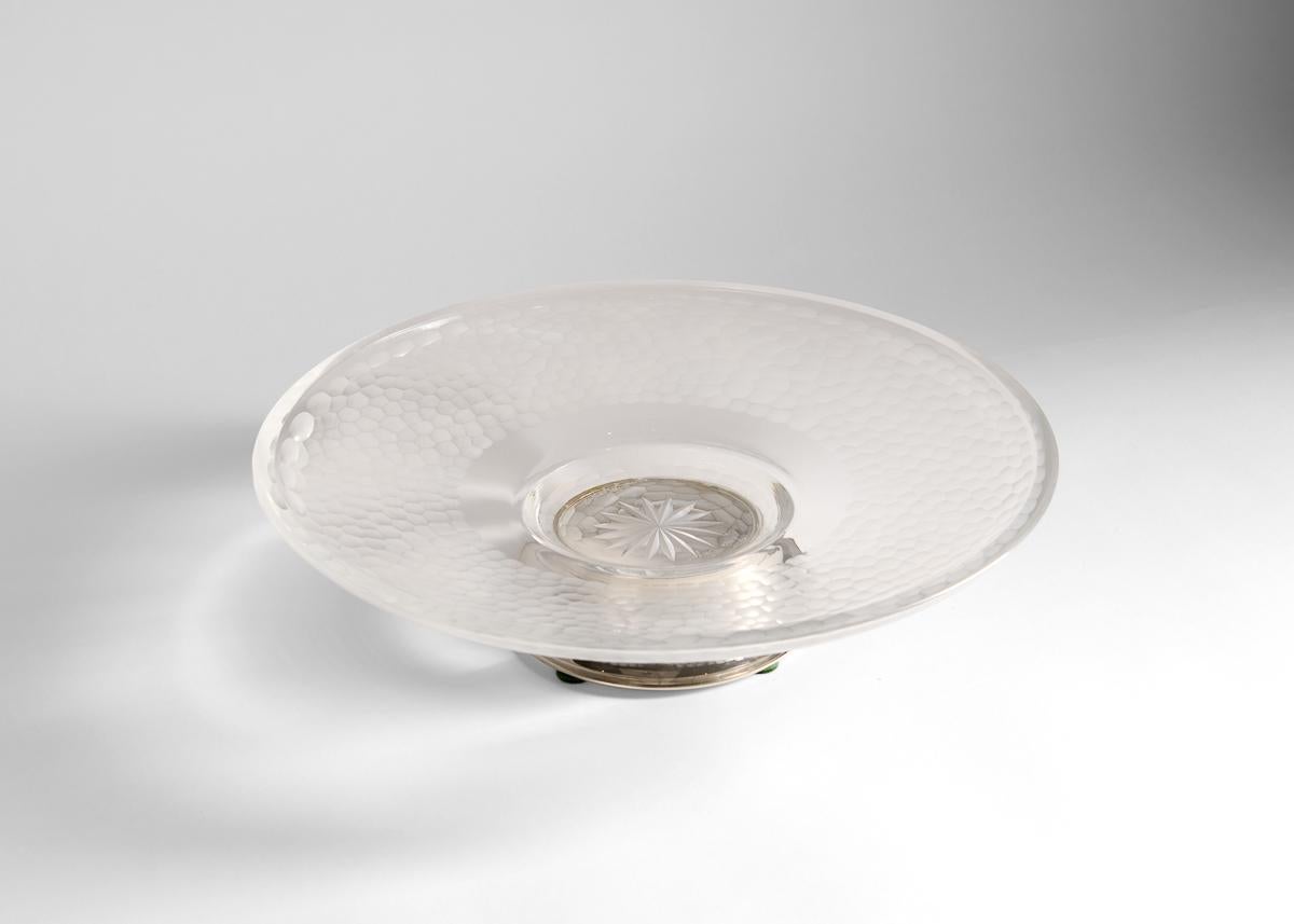 Hand-Carved Cristal Benito, Handcut Crystal Dish, France, 2023 For Sale