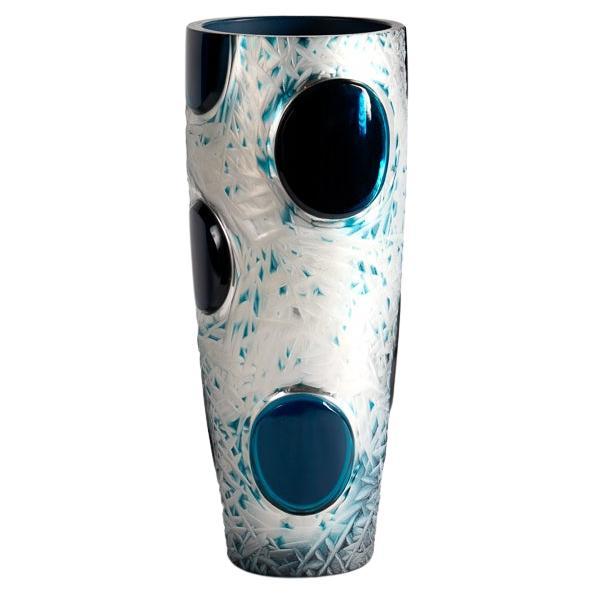 Cristal Benito, Vase aus handgeschliffenem Kristall, Frankreich, 2023