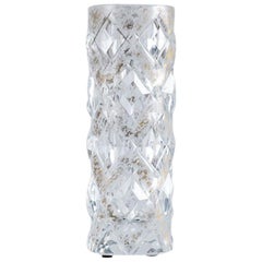 Cristal Benito, "Vase Doré", Zeitgenössische handgeschliffene Kristallvase, Frankreich, 2018