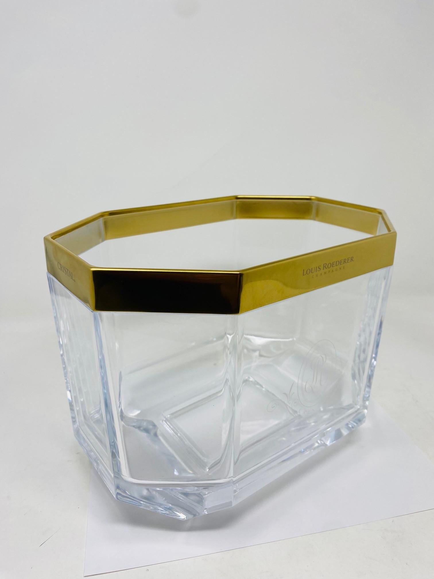 Post-Modern Cristal Champagne Lucite Ice Bucket by Louis Roederer