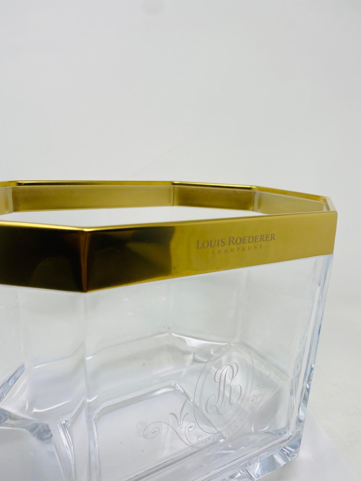 French Cristal Champagne Lucite Ice Bucket by Louis Roederer