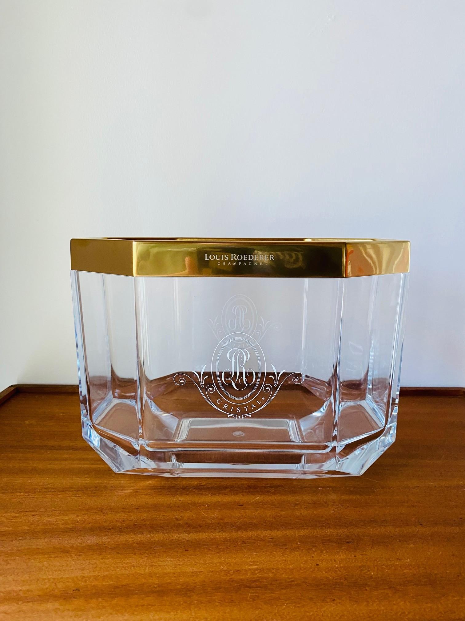 Late 20th Century Cristal Champagne Lucite Ice Bucket by Louis Roederer
