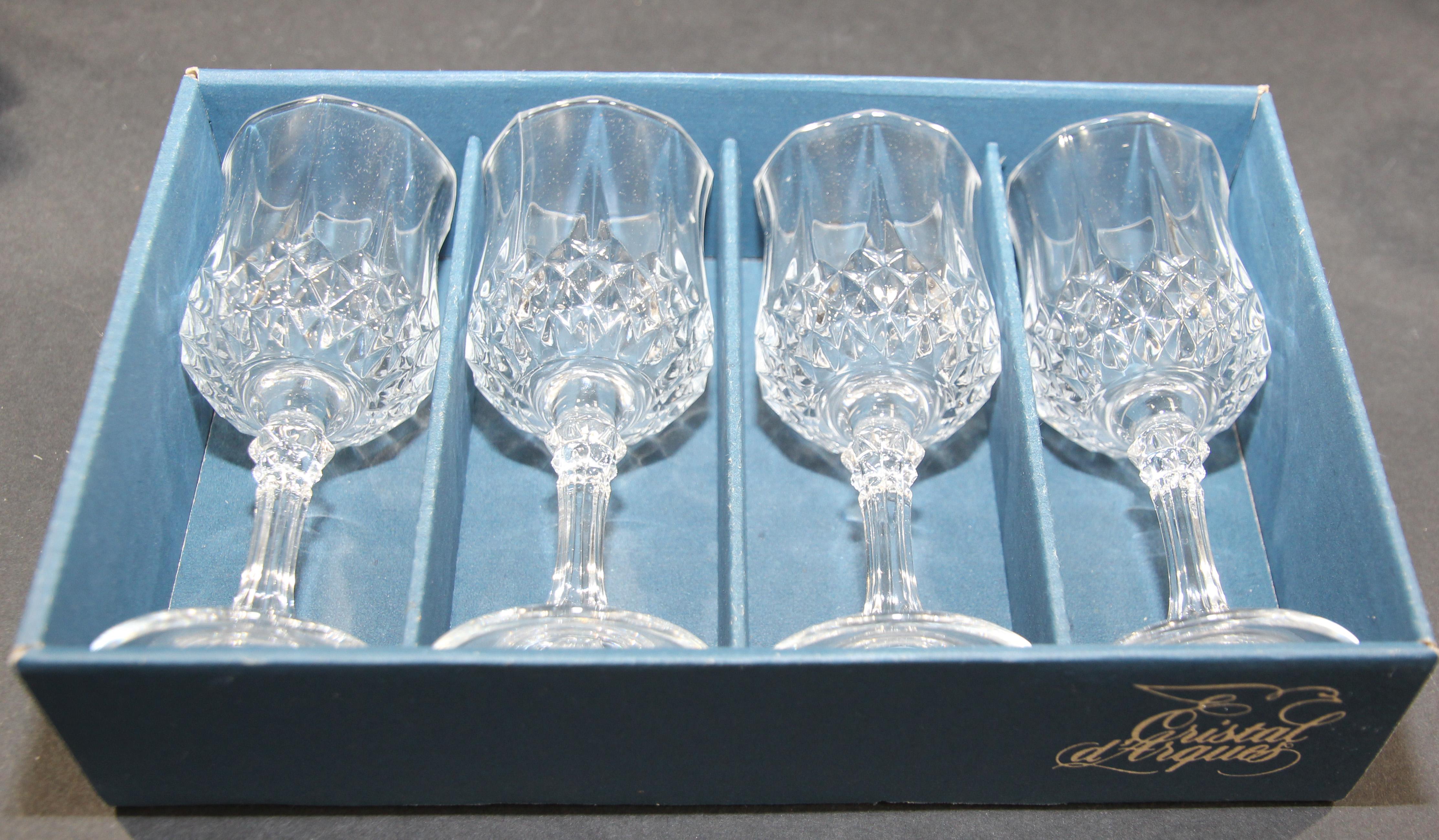 Crystal D' Arques Longchamp Footed Drinking Glasses, set of 12 3