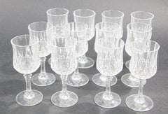 Crystal D' Arques Longchamp Footed Drinking Glasses, set of 12