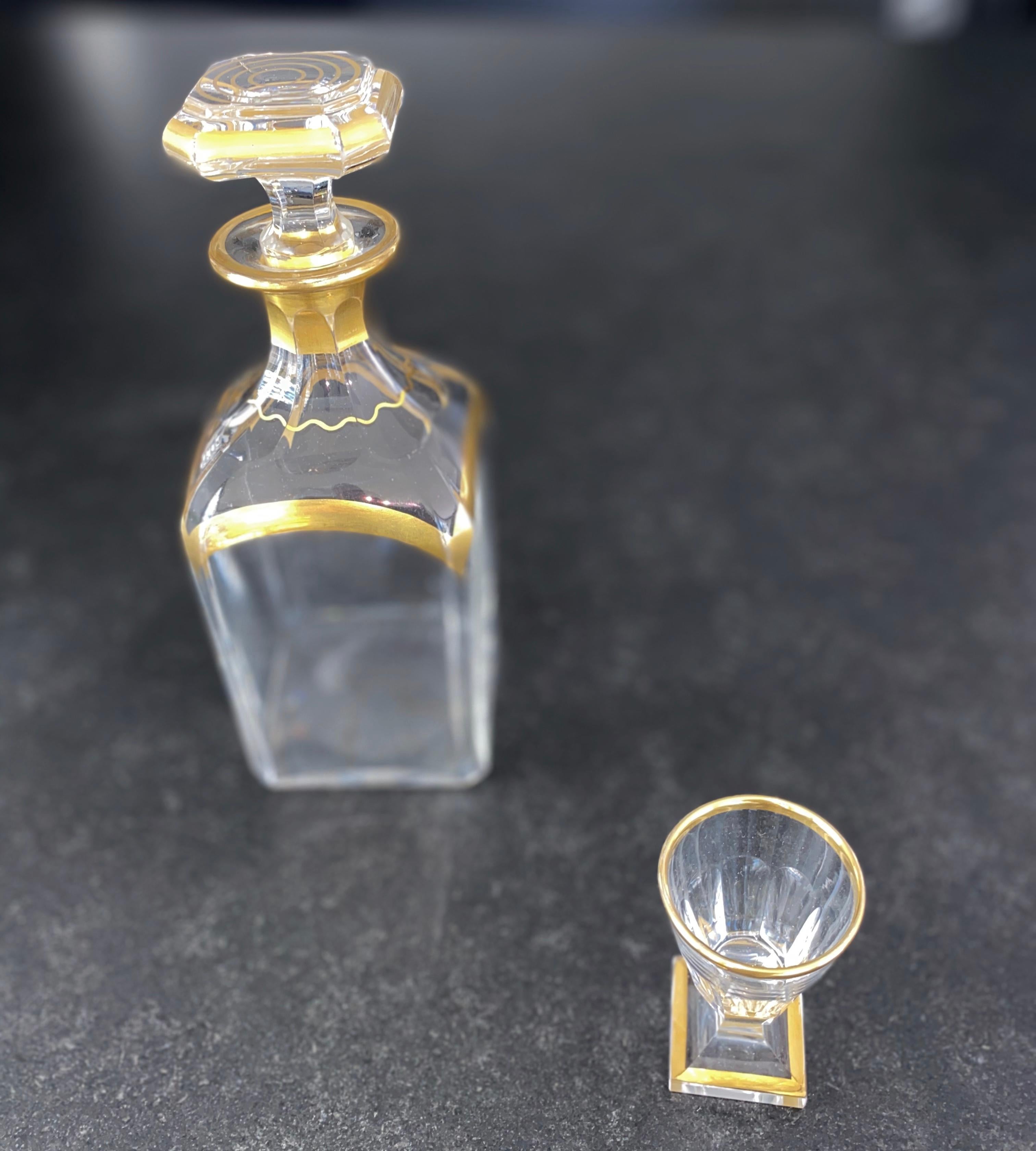 Mid-19th Century Cristal De Baccarat - Liquor Cellar In Boulle Napoleon III Marquetry
