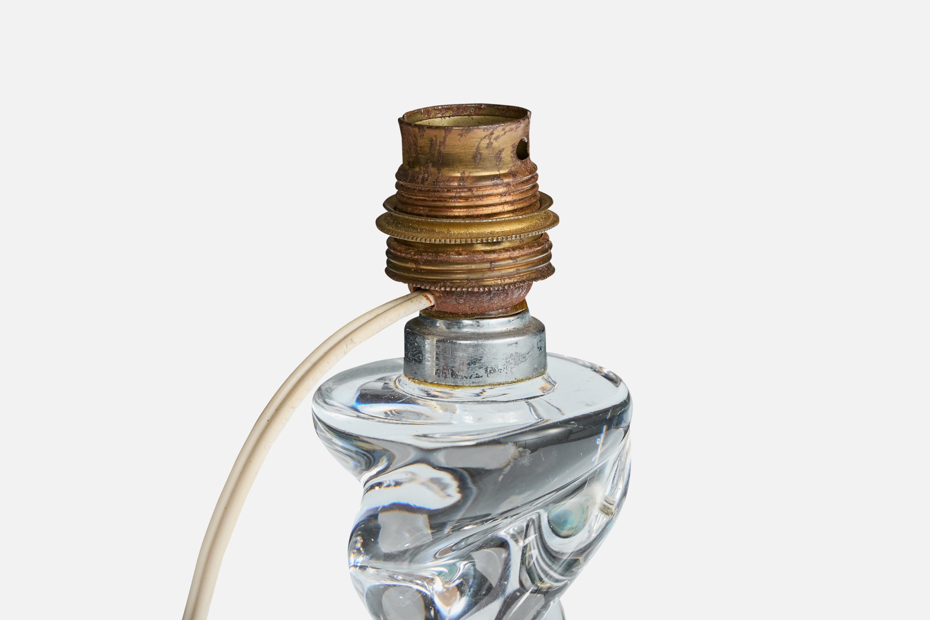 Cristal De Lorraine, Lámpara de mesa, Cristal, Francia, Años 50 Francés en venta