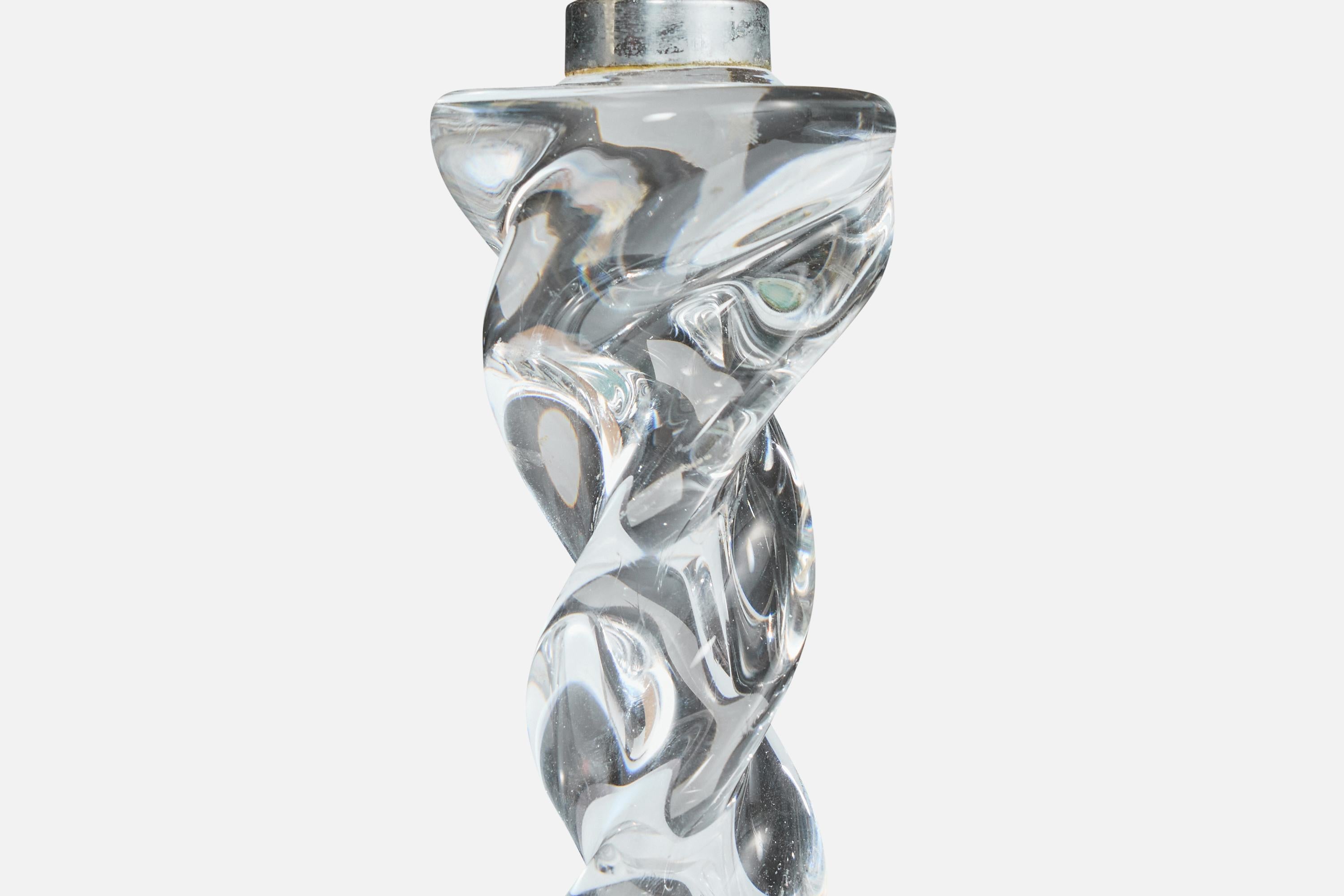 Cristal De Lorraine, Lámpara de mesa, Cristal, Francia, Años 50 mediados del siglo XX en venta