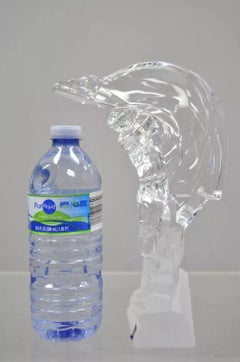 Cristal De Sevres France Crystal 10.5" Glass Golfer Golf Statue Sculpture