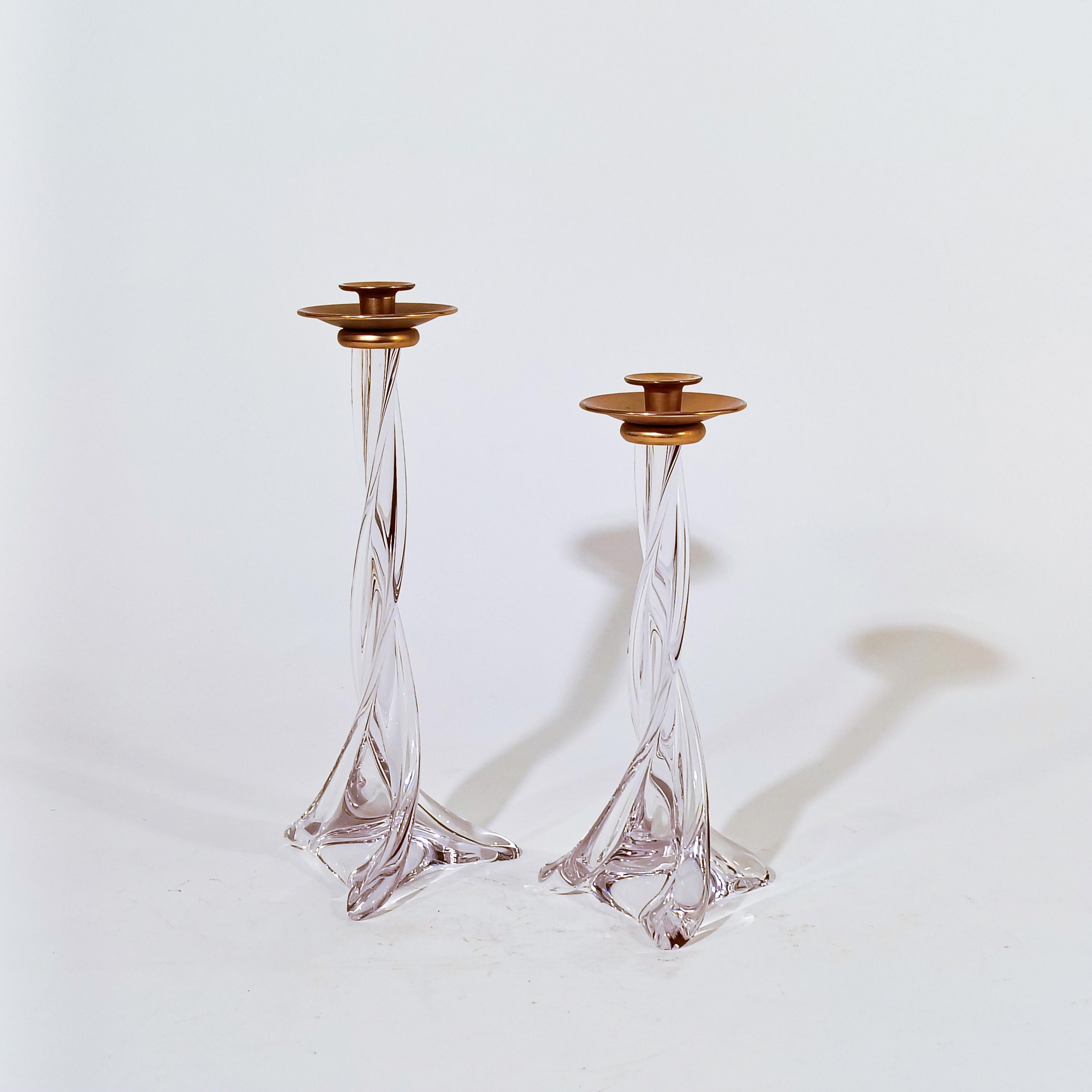 Cristal de Sèvres. Kerzenleuchter aus mundgeblasenem Glas, Frankreich, 1970er Jahre (Französisch) im Angebot