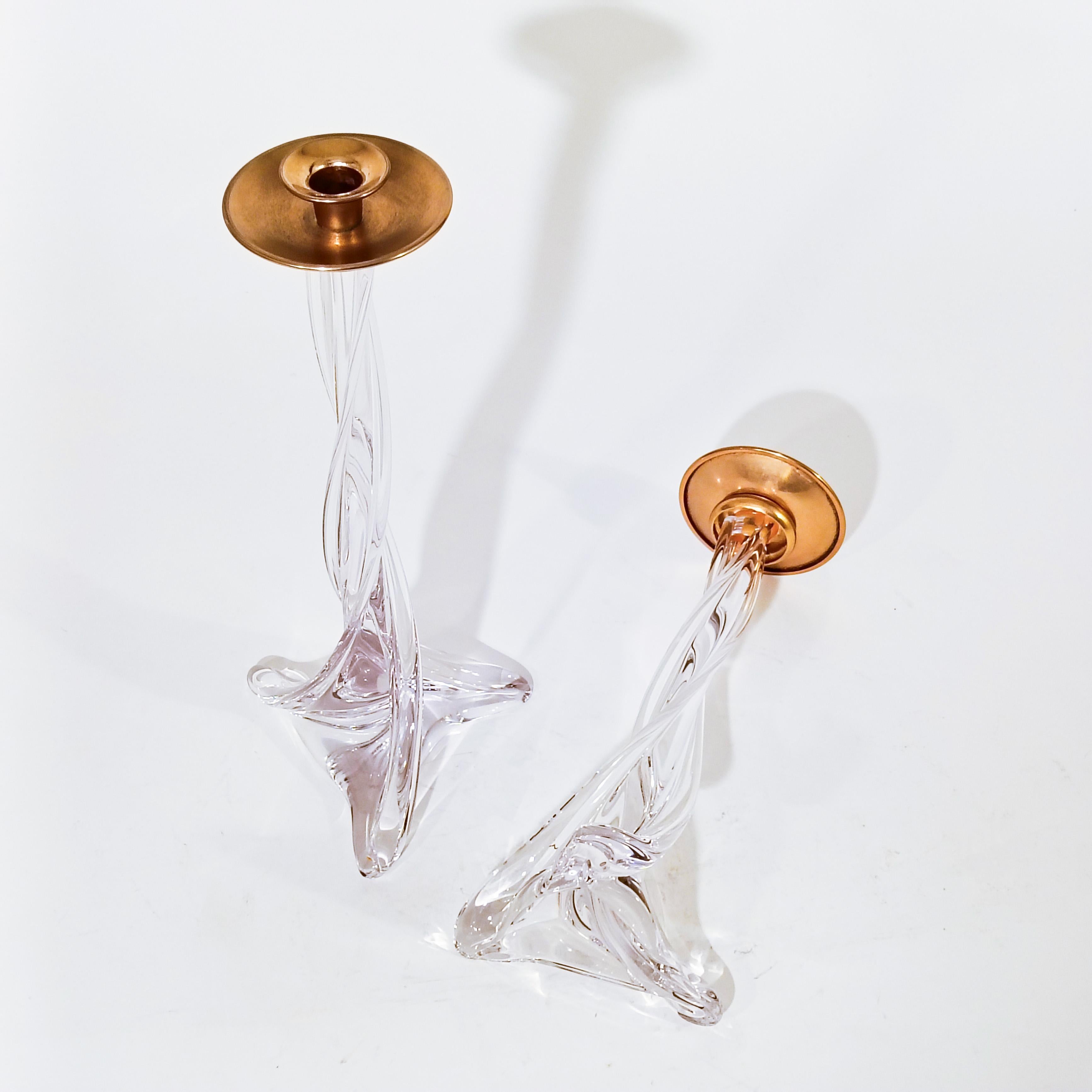 Cristal de Sèvres. Kerzenleuchter aus mundgeblasenem Glas, Frankreich, 1970er Jahre im Zustand „Hervorragend“ im Angebot in SANT ADRIÀ DE BESÒS, ES