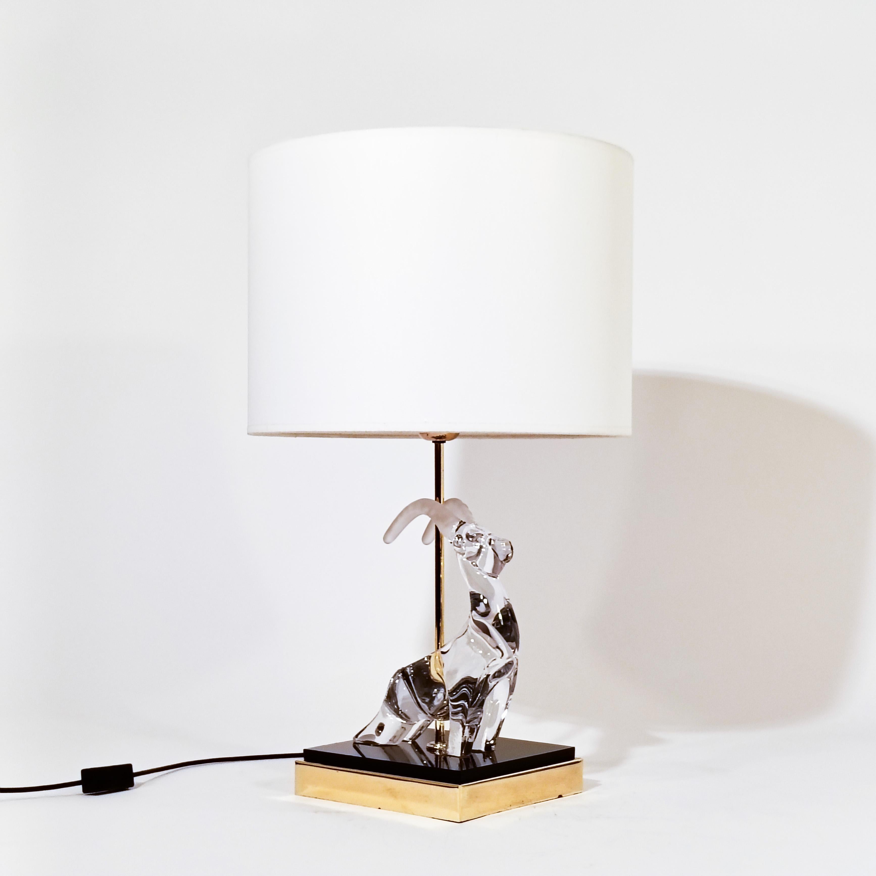 Cristal de Sèvres-Stil. Hand Made Glastischlampe, Frankreich, 1970er Jahre (Hollywood Regency) im Angebot