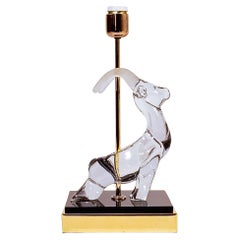 Cristal de Sèvres-Stil. Hand Made Glastischlampe, Frankreich, 1970er Jahre