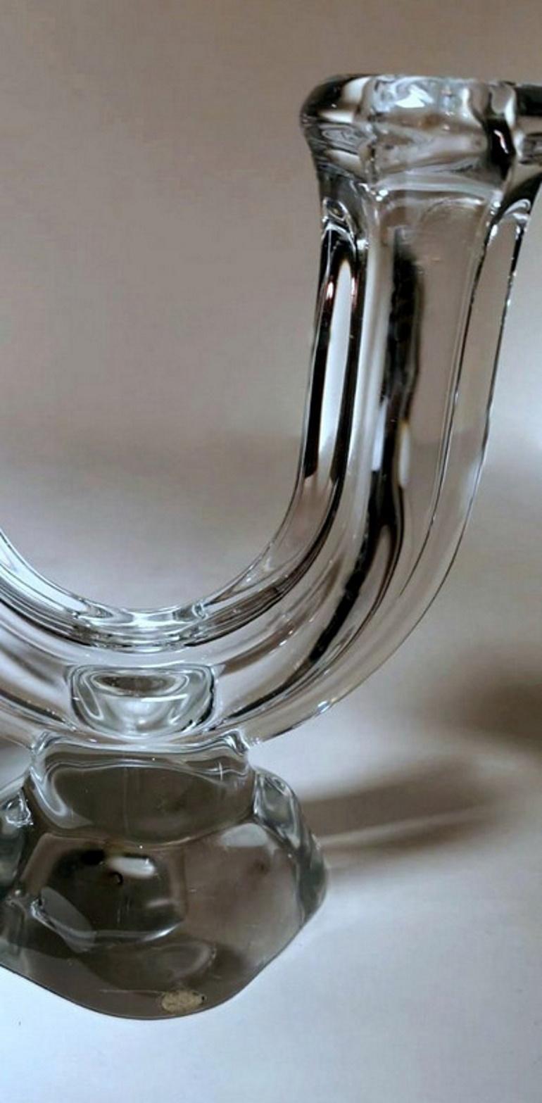 Paire de bougeoirs en cristal français Daum de Cristal De Vannes en vente 2