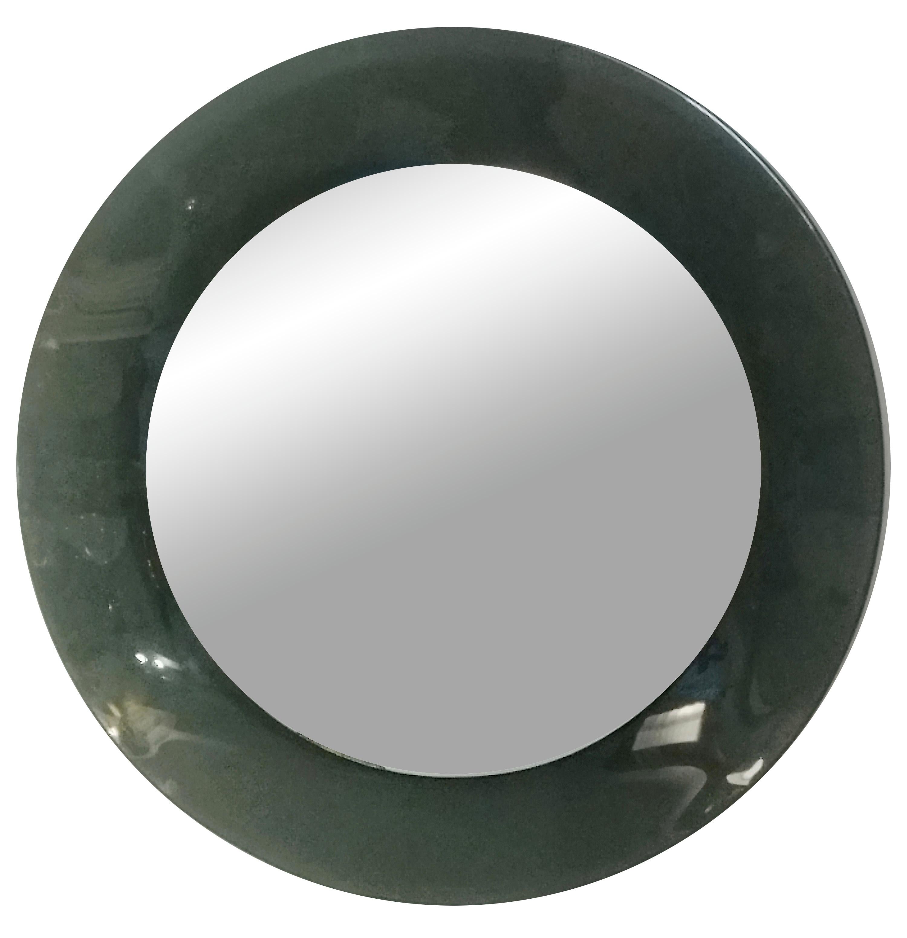 Cristal Labor Round Wall Mirror, Italy, 1960s For Sale