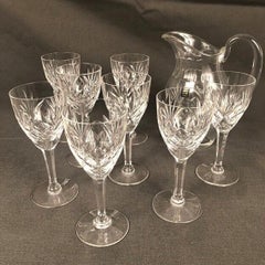 Cristal Saint Louis modèle Chantilly, broc et huit verres à eau